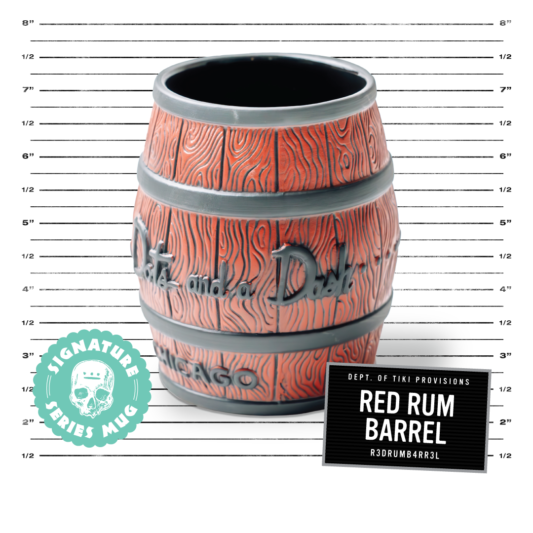 Red rum barrel three dots and a dash